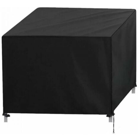 Lona protectora rectangular 420D, impermeable y resistente a la intemperie, para mesas, sillas y muebles de jardín, color negro, 200 x 140 x 90 cm