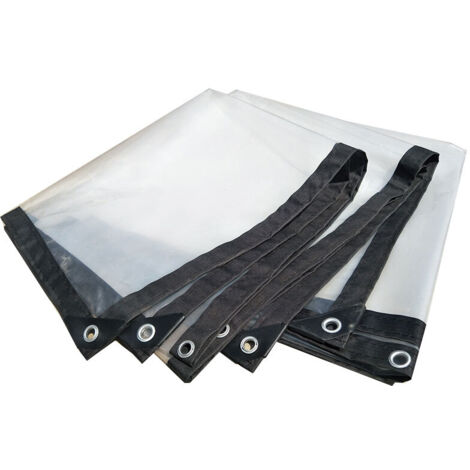 Lona transparente con ojales – lona impermeable – 2 m x 3 m – para camping, balcón, jardín, plantas, invernadero, cabaña