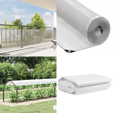 Lona transparente con ojales polietileno 1x12 m - Protección exterior - Impermeable