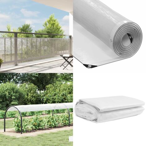 Lona transparente con ojales polietileno 1x8 m - Protección exterior - Cubierta para jardín