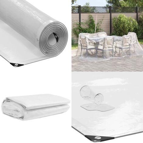 Lona transparente con ojales polietileno 3x5 m - Cubierta impermeable - Protección contra lluvia