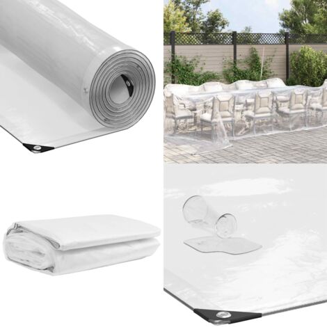 Lona transparente con ojales polietileno 4x10 m - Cubierta exterior - Protección contra lluvia