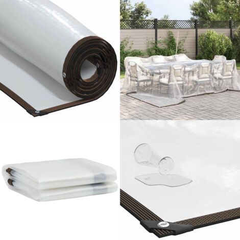 Lona transparente con ojales polietileno 5x5 m - Cubierta de piscina - Protección contra lluvia