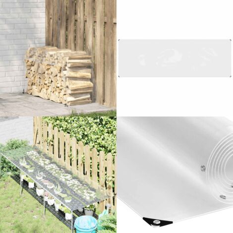 Lona transparente con ojales PVC 1x3 m - Protección exterior - Cubierta para jardín