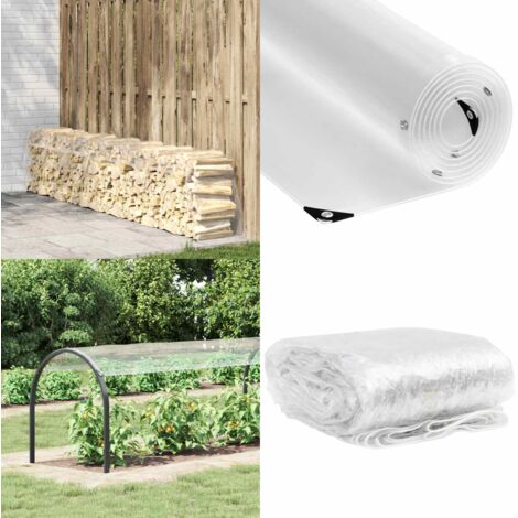 Lona transparente con ojales PVC 1x6 m - Protección exterior - Cubierta para jardín