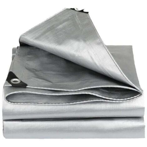 Lona ultrarresistente para exteriores MOMO (2 m x 1,5 m): impermeable y multifuncional para refugios, muebles de jardín y madera, color plateado.
