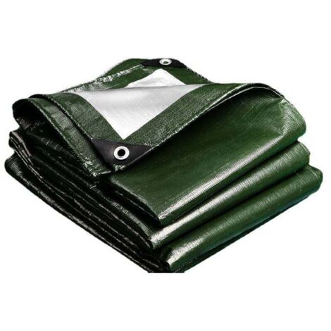 Lona ultrarresistente para exteriores MOMO (2 m x 5 m): impermeable y multifuncional para refugios, muebles de jardín y madera, color verde.