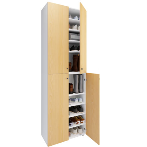Lona2XL10DT Schuhschrank 4 Türen weiß, buche.
