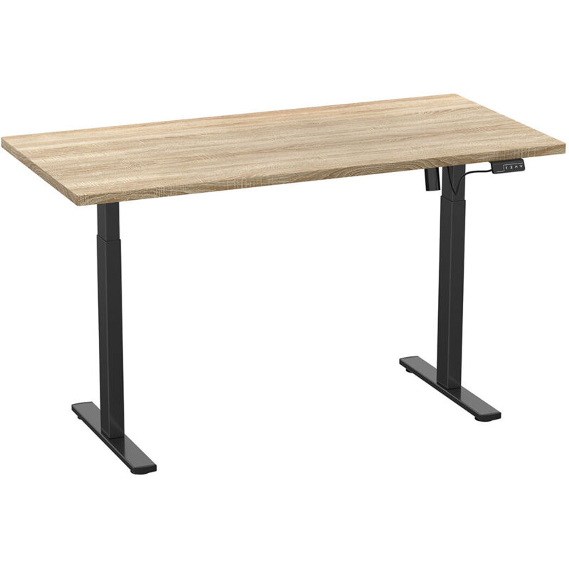 Ebuy24 - Bureau Lona h. 71-120 x l. 140 x p. 50 cm Noir/Sonoma Eiche Ebuy24 - Bureau Lona h. 71-120 x l. 140 x p. 50 cm Noir/Sonoma Eiche