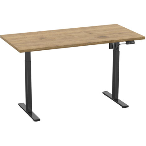 LonaE Schreibtisch elektrische Höhenverstellfunktion 110x80x71-120cm Eiche dekor, schwarz.