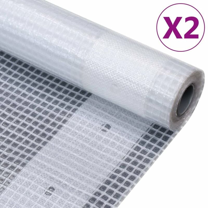 

Lonas de leno 2 unidades 260 g/m² 4x8 m blanca