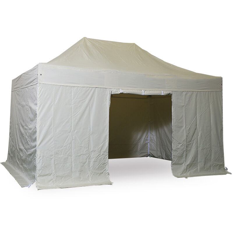 

Interouge - Lonas laterales 3x4,5m 3 completas + 1 puerta Poliester 300g / m2 Marfil