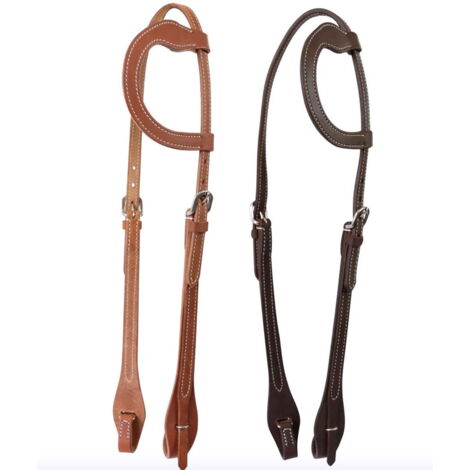 LONDON DARK - Briglia Western modello Wintun  in cuoio con mono orecchio e chiusure regolabili