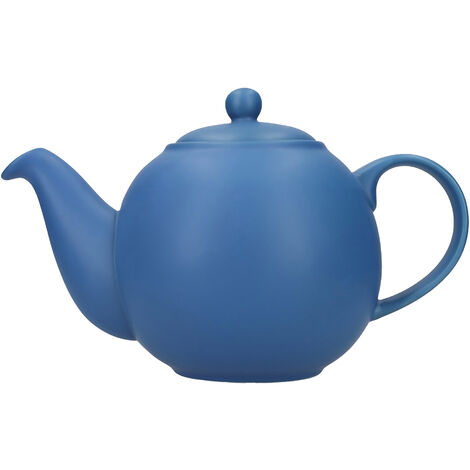 London Pottery Teiera da casa con infusore in confezione regalo de, ceramica, blu nordico, 6 tazze (1,5 litri)