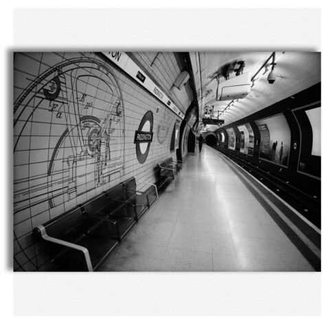 LONDON Subway Paddington - Quadro Canvas su telaio in legno - Misura: 140x100 cm