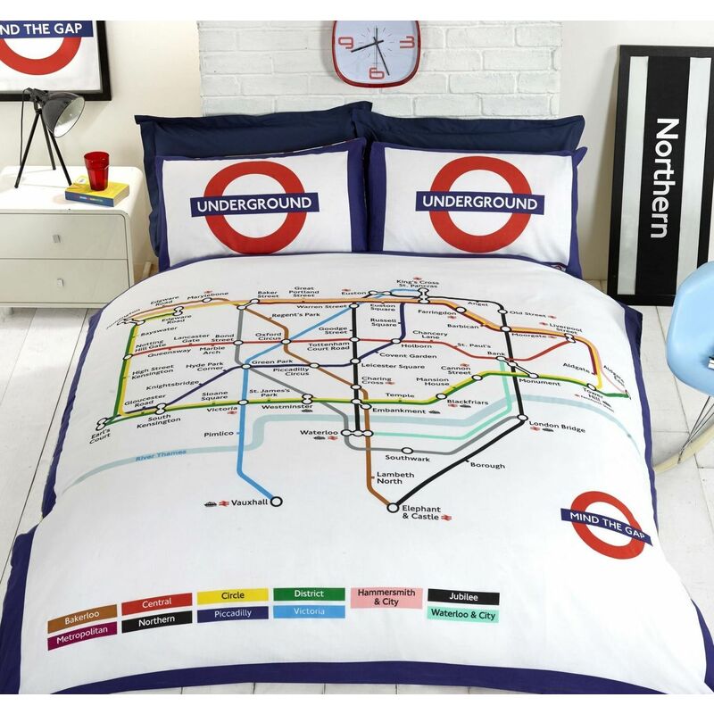 London Underground duvet cover & pillowcase set - single