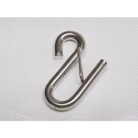 Long Arm S Hook Stainless Steel with Safety Latch 9.5MM (Shape Hanging Catch Marine)