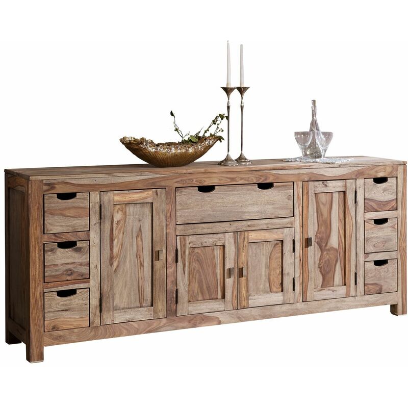 Massivmoebel24 - Buffet 210x42 Palissandre huilé Gris taupe nature grey 080