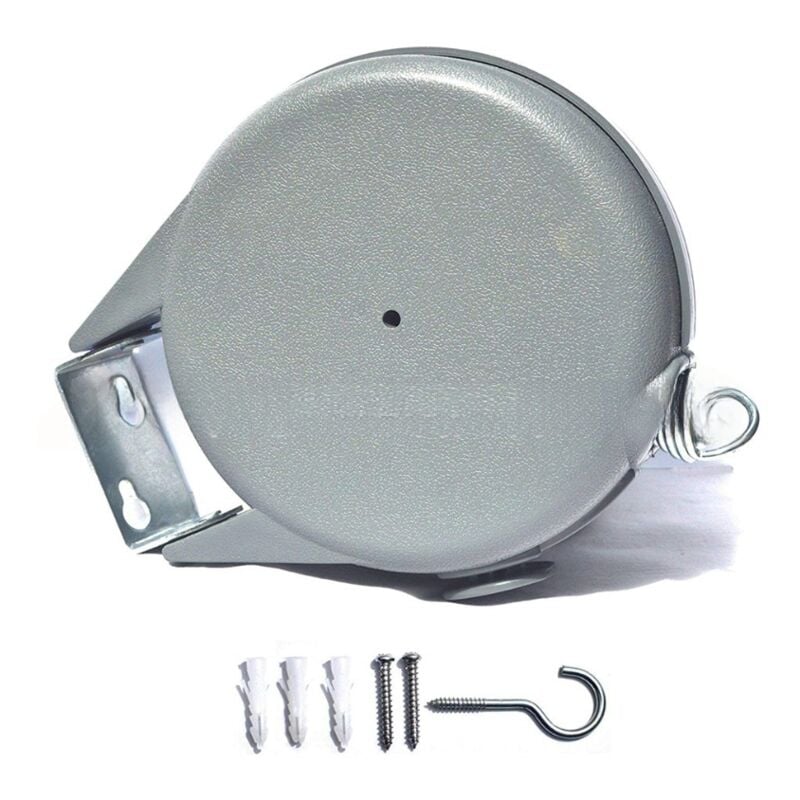 Long Corde à Linge Rétractable de 12 m pour Vêtements, Étendoir à Linge très Robuste et Résistant, Mécanisme Rétractable Automatique, Installation