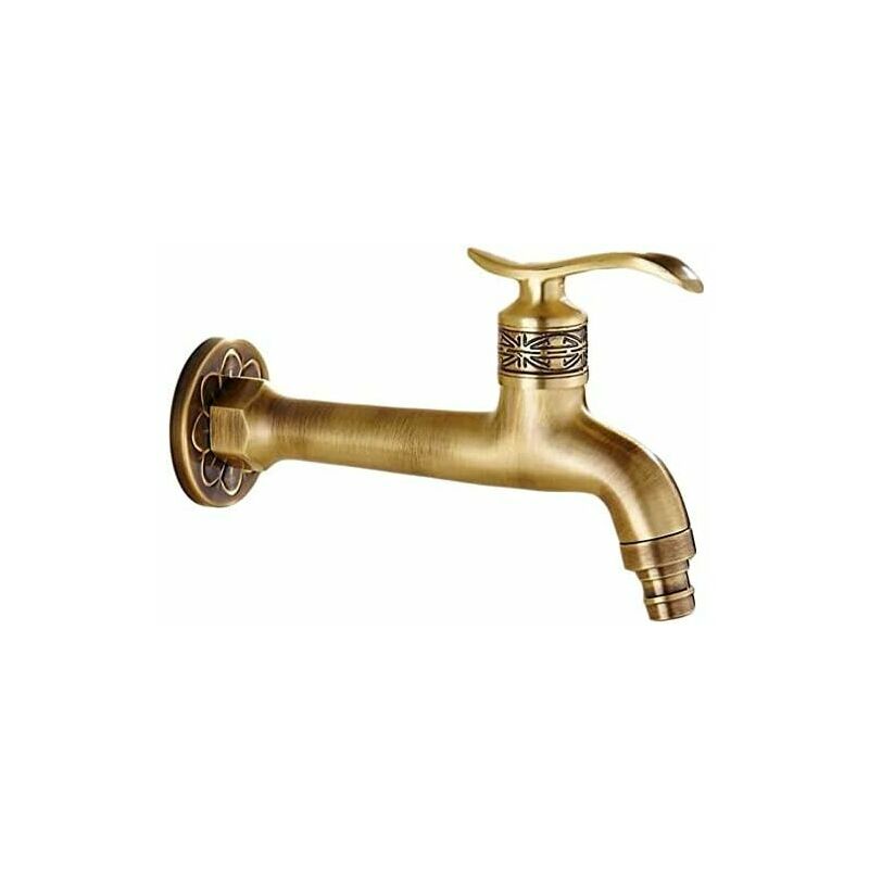 Long Handle Antique Brass Faucet Cold Tap Bathroom Faucet Mop Pool Washing Machine Garden Decoration Garden Hose Faucet