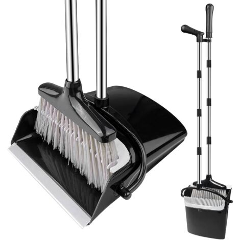 Long Handle Broom Dustpan Set Spliced Pole Comb Design Space Saving Indoor Cleaning Kit