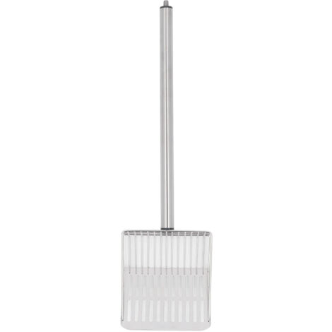 Long Handle Cat Litter Scoop Stainless Steel Kitty Poop Scooper Chicken Poop Sifter Shovel Black