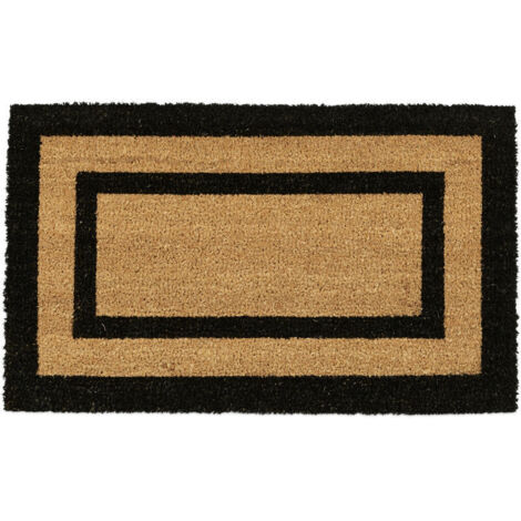 Long paillasson, en fibres de    et PVC, env. 75x45x1,5 cm, pour balcon, entrée, véranda, terrasse, nature