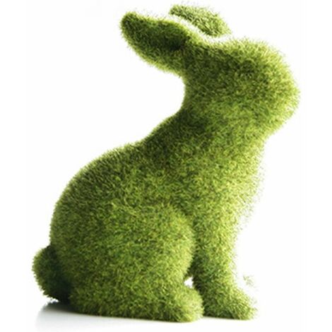 longchun east Figurines Lapin en Résine, Ornements De Flocage en Résine De Lapin, Lapins Chic Décoration De Pâques, Lapin Figurines Animaux Ornement Décoration, Miniature Statues De Jardin (A)