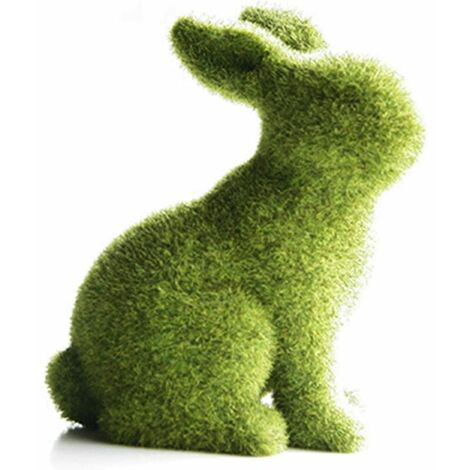 longchun east Figurines Lapin en Résine, Ornements De Flocage en Résine De Lapin, Lapins Chic Décoration De Pâques, Lapin Figurines Animaux Ornement Décoration, Miniature Statues De Jardin (A)