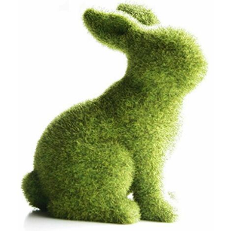 longchun east Figurines Lapin en Résine, Ornements De Flocage en Résine De Lapin, Lapins Chic Décoration De Pâques, Lapin Figurines Animaux Ornement Décoration, Miniature Statues De Jardin (A)