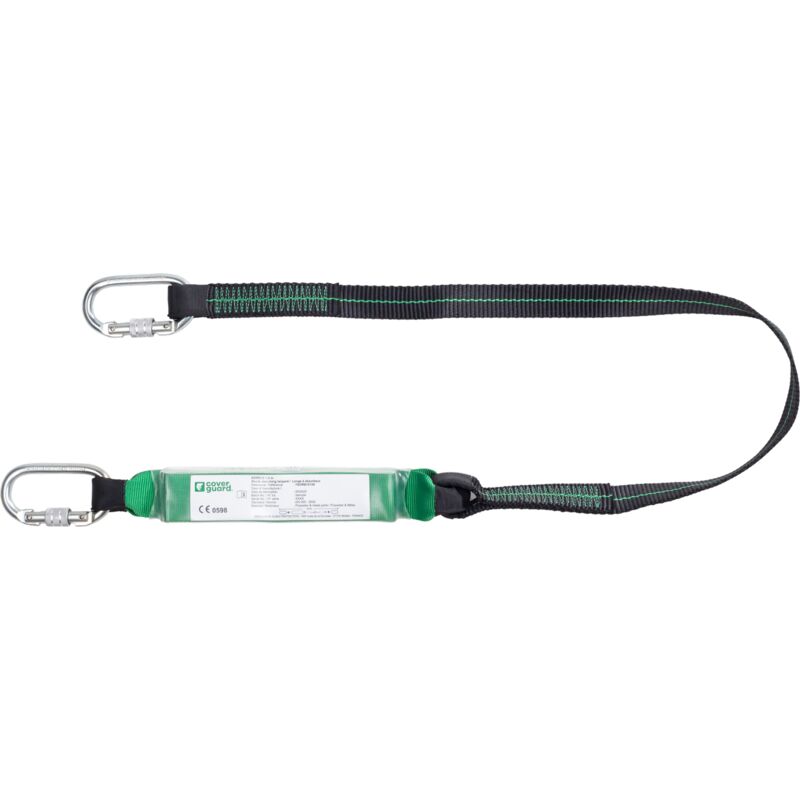 Longe à absorbeur sangle avec mousquetons acier à vis sorbus - EN355 1,5 m