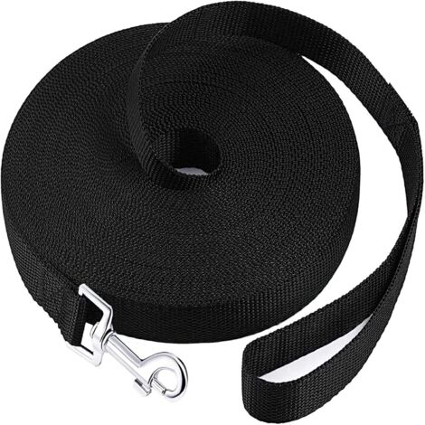Longe de Dressage pour Chien, Laisse Longue pour Petites à Grandes Tailles (Noir, 20m2cm（65ft）)