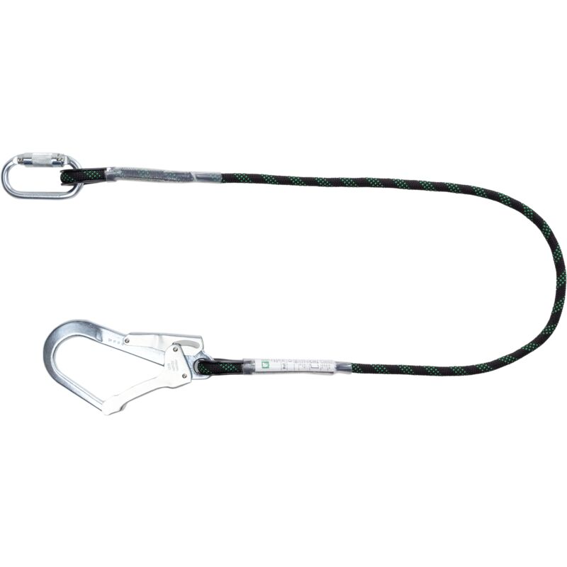 Longe de retenue corde tressée avec connecteur acier ouverture 50mm tilia 1,5 m - EN354