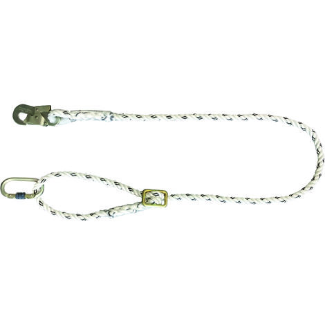 Longe de sécurité 2m réglable diamètre 14 mm +2 mousquetons en358 LEVAC - 3802AR