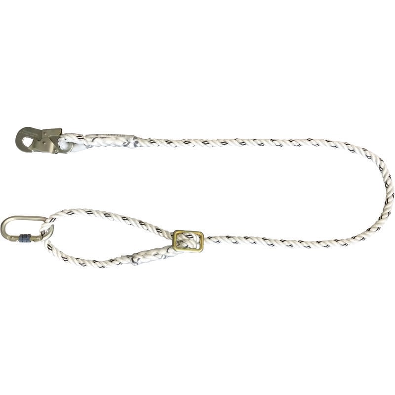 Longe de sécurité 2m réglable diamètre 14 mm +2 mousquetons en358 Levac 3802AR
