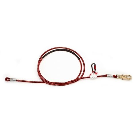 Longe De Sécurité De 4 Mètres En358 En Polyamide Et âme Acier Et Diamètre 10mm. Avec Crochet Forgé D'ouverture 19mm En362, Antic