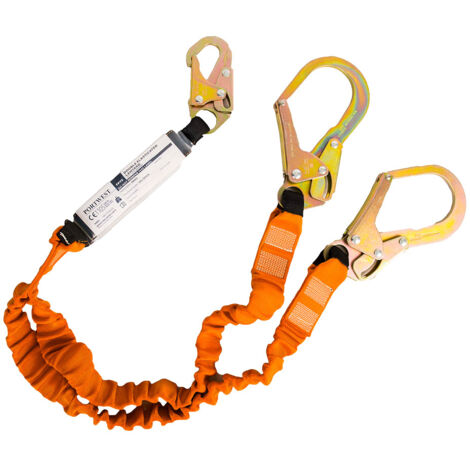 Longe double 140kg avec absorbeur de chocs -  Noir/Orange - PORTWEST