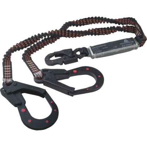 Longe double absorbeur d'énergie diélectrique sangle élastique 2 m 140 kg – AN245200PRR - Delta plus