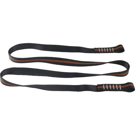 Longe et point d'ancrage en sangle tubulaire 1m 2 boucles cousues. largeur 25 mm. DELTA PLUS - LO030100