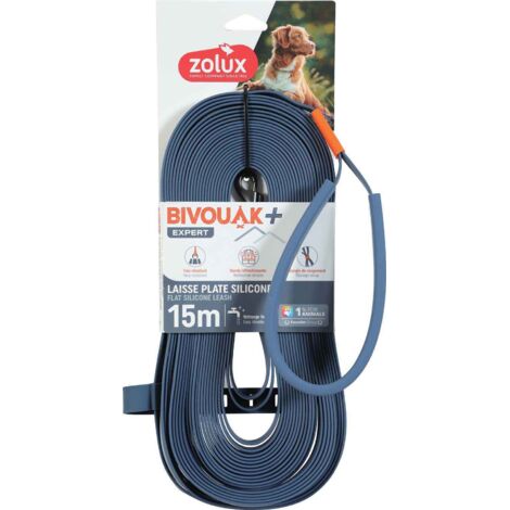 Longe plate en silicone bleu Bivouak 15 m