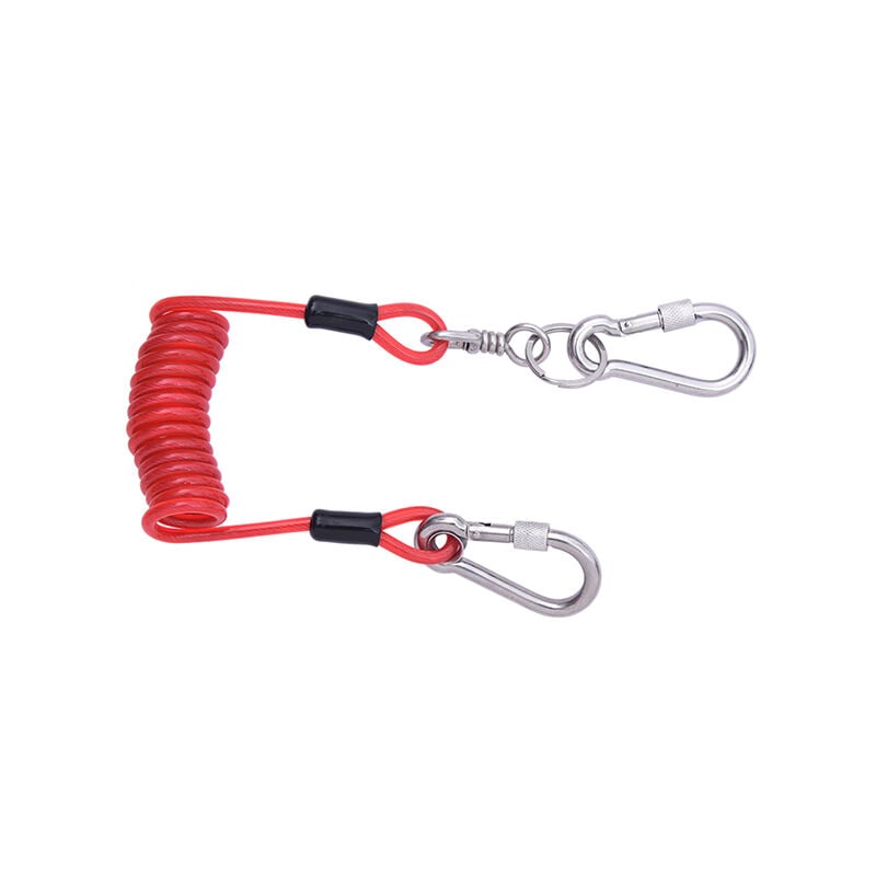 Longe porte-outils spirale avec connecteurs intégrés - 2 mousquetons - TS9000109
