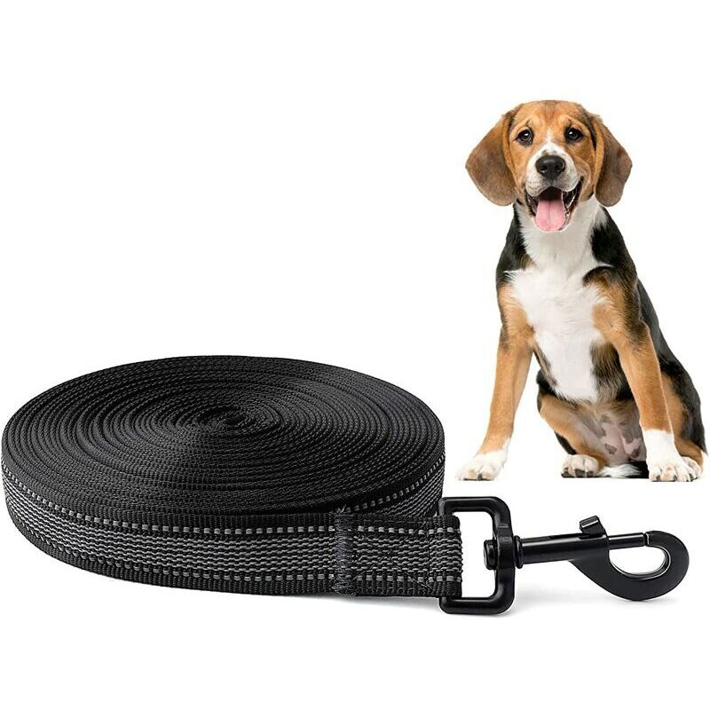 VURAHOME - Longe pour Chien, 5m 10m 15m 20m, Laisse Chien 10m avec Poignée et Sac de Rangement Longue Corde Chien, Laisse Longue Caoutchoutée,