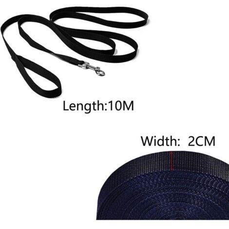 Longe pour Chien 5m/ 10m / 15m Noir, Laisse de Dressage pour Chien, Laisse Longue pour Chien de Petites à Grandes Taille
