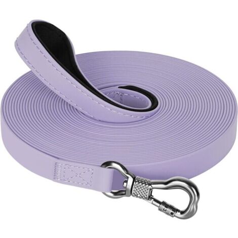 Longe pour Chien, 5M Laisse de Dressage étanches pour Chiens, Laisse pour Chien avec Mousqueton Verrouillable, Longe Robuste pour Petits, Moyens et Grands Chiens, Violet