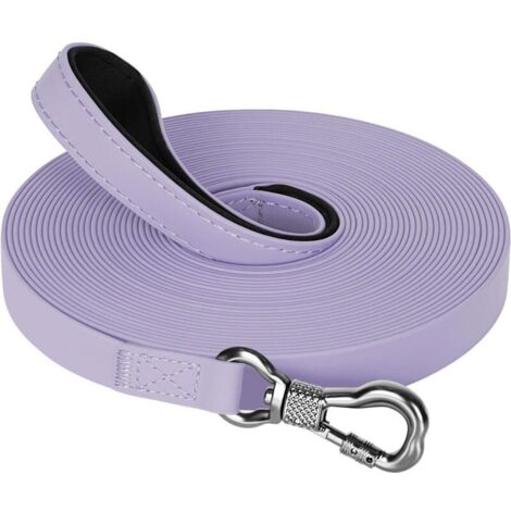 Longe pour Chien,  5M  Laisse de Dressage étanches pour Chiens, Laisse pour Chien avec Mousqueton Verrouillable, Longe Robuste pour Petits, Moyens et Grands Chiens, Violet