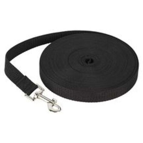 Longe pour Chien (9m Noir), Laisse de Dressage Chien avec Poignée Longe Chien Longue Sangle en Nylon Mains Libre pour Petits à Grands Chiens Animal de Compagnie Promenade Jogging