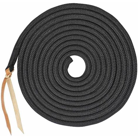 Longia soft control 6,8 m in nylon 14mm con moschettone e punta in cuoio: Taglia unica, Bianco