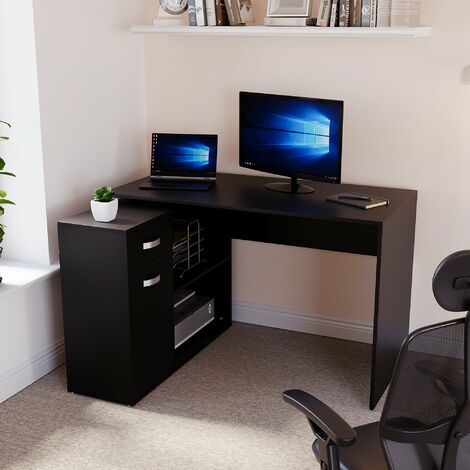 Corner Desk L-Shaped Black Vidaxl