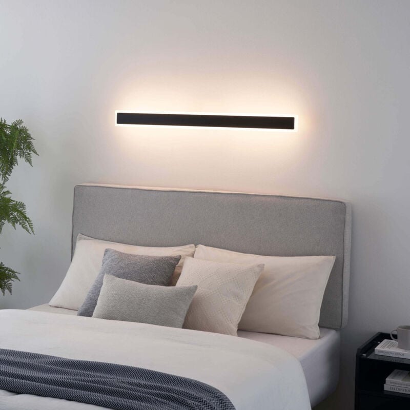 Longue applique noire 103 cm en aluminium IP54 - Mattea