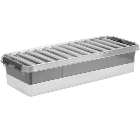 LOT DE 3 bacs de rangement à roulettes VENTILO gris 50 Litres - Sundis Shop